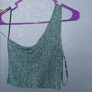 *NWOT*Green One-Shoulder Women's Top